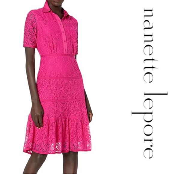 Nanette Lepore Pink Lace Dress - Picture 2 of 2